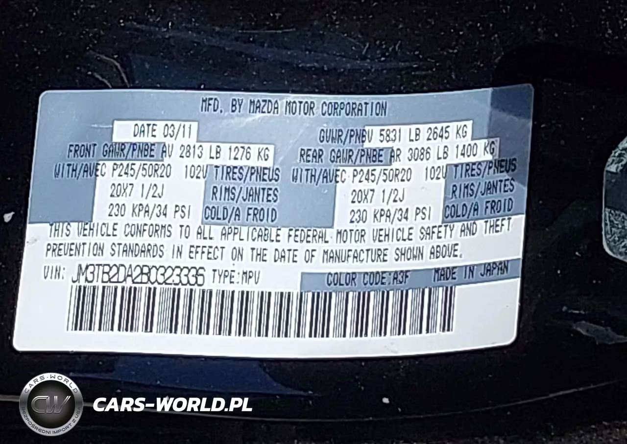 2011 Mazda Cx-9 Grand Touring VIN:JM3TB2DA2B0323336 - 9