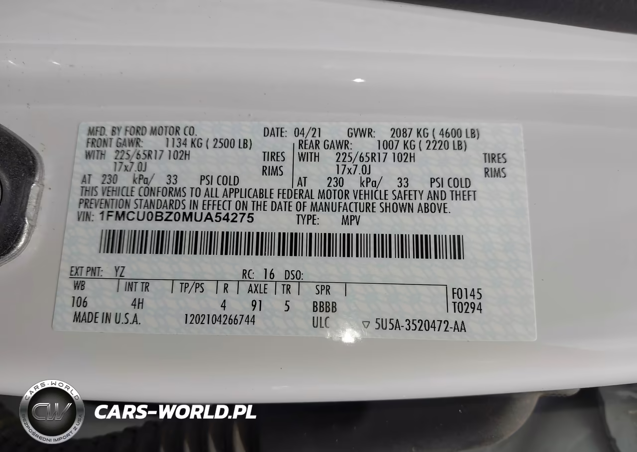 2021 Ford Escape Se Hybrid VIN:1FMCU0BZ0MUA54275 - 9