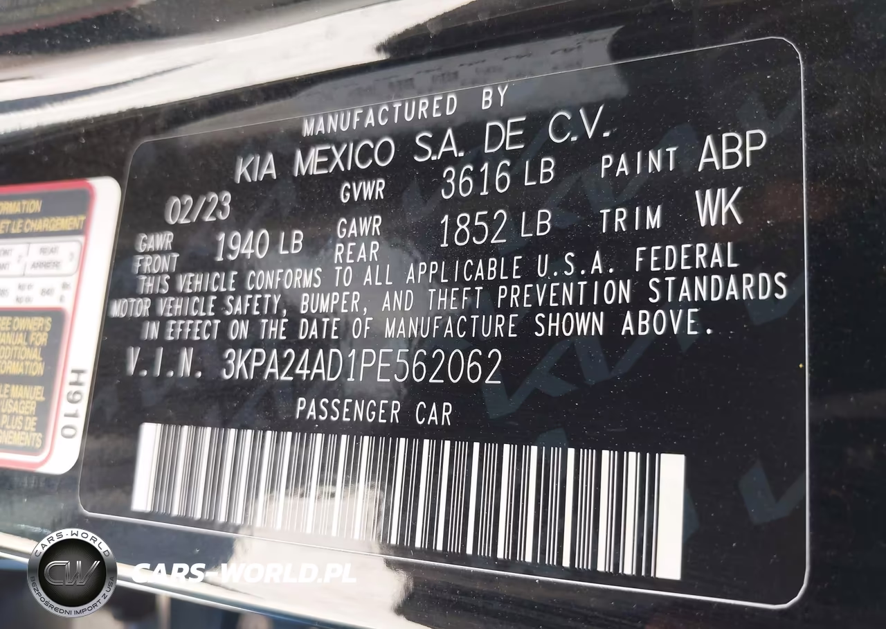 2023 Kia Rio Lx VIN:3KPA24AD1PE562062 - 9