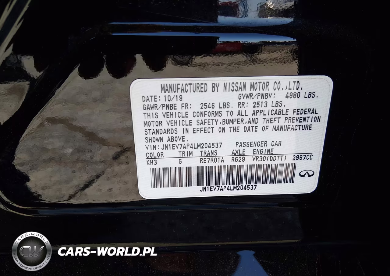 2020 Infiniti Q50 Luxe VIN:JN1EV7AP4LM204537 - 9