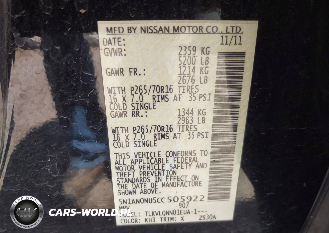 2012 Nissan Xterra X VIN:5N1AN0NU5CC505922 - 9