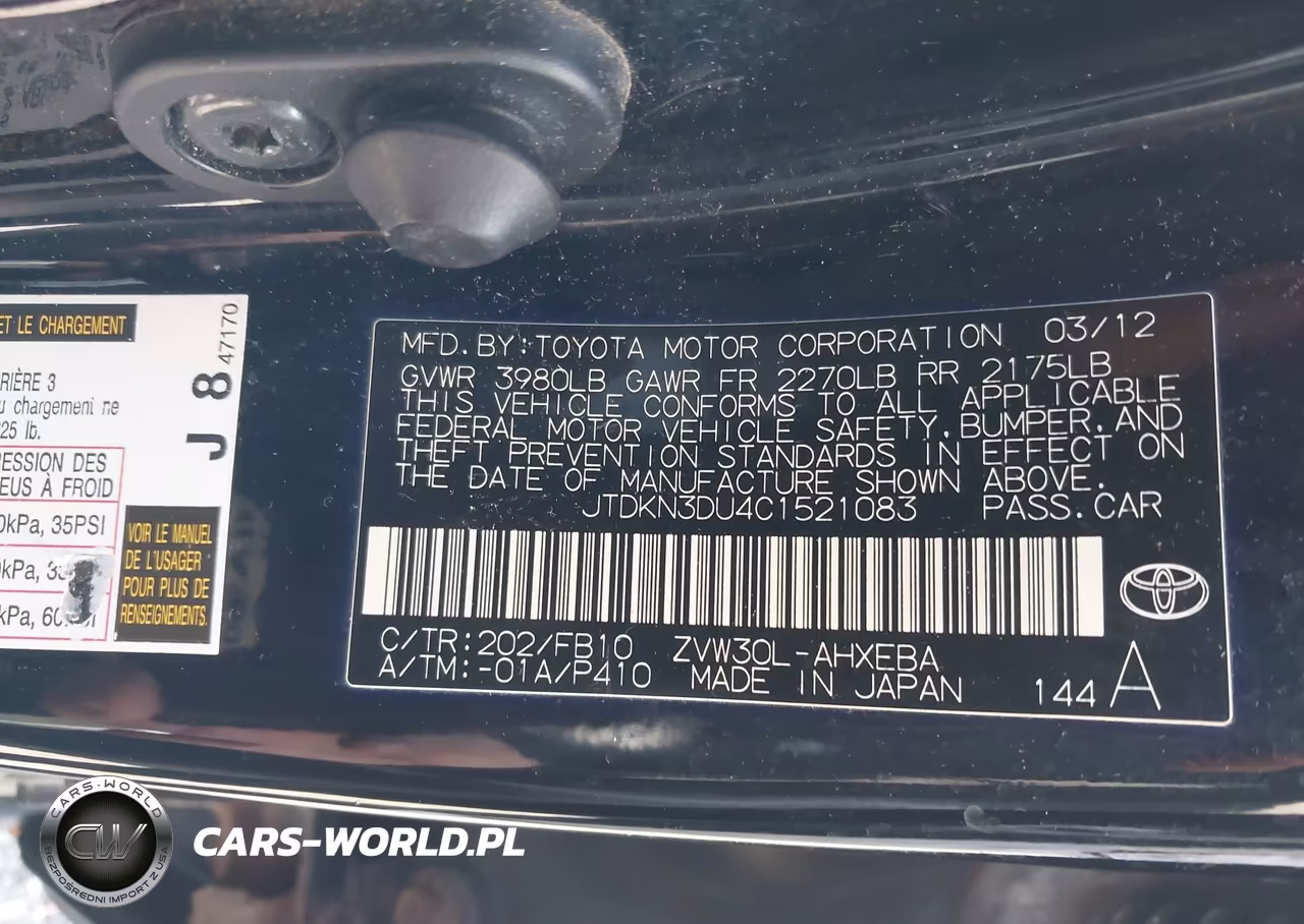 2012 Toyota Prius VIN:JTDKN3DU4C1521083 - 9