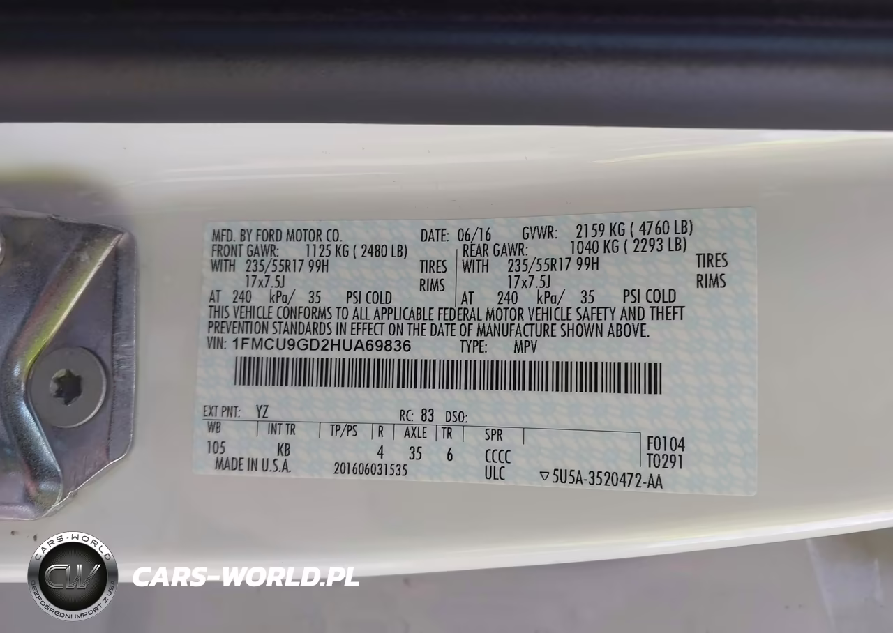 2017 Ford Escape Se VIN:1FMCU9GD2HUA69836 - 9