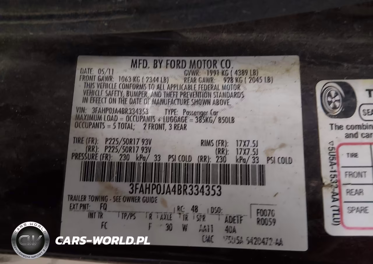 2011 Ford Fusion Sel VIN:3FAHP0JA4BR334353 - 9