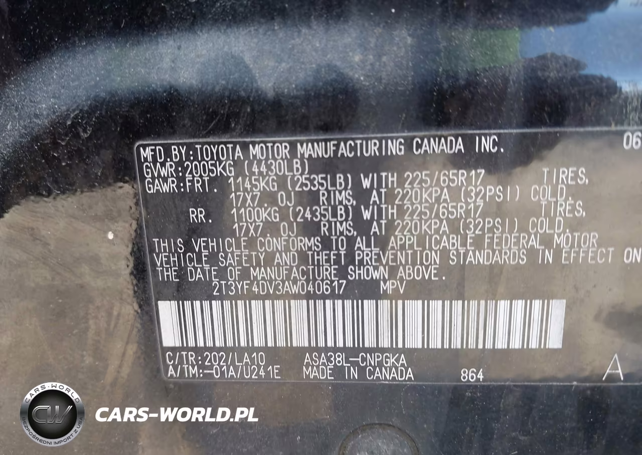 2010 Toyota Rav4 Limited VIN:2T3YF4DV3AW040617 - 9