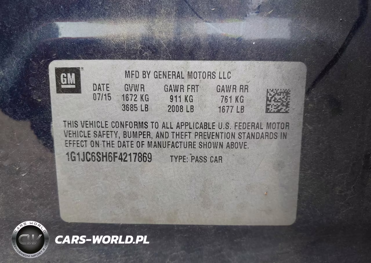 2015 Chevrolet Sonic Lt Auto VIN:1G1JC6SH6F4217869 - 9