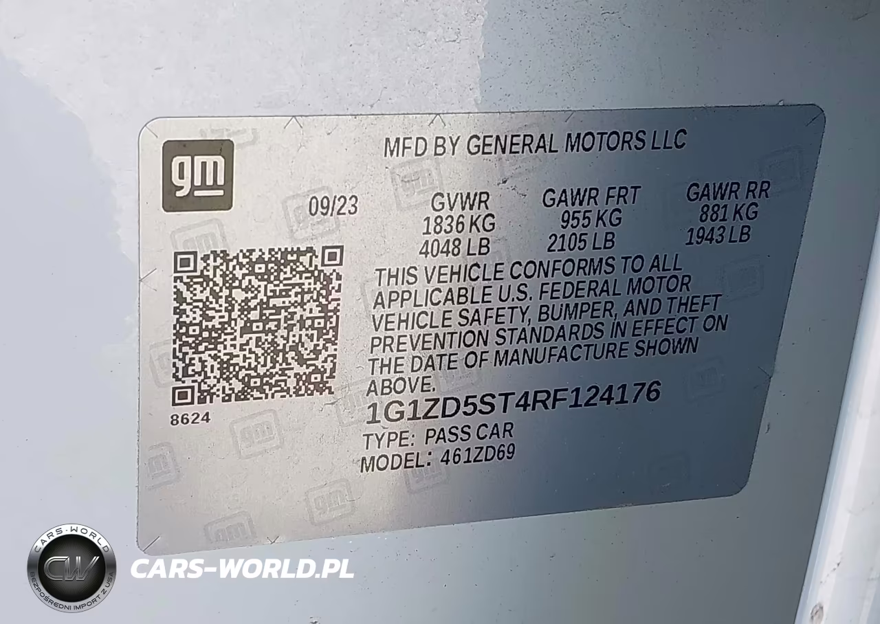 2024 Chevrolet Malibu Fwd 1Lt VIN:1G1ZD5ST4RF124176 - 9