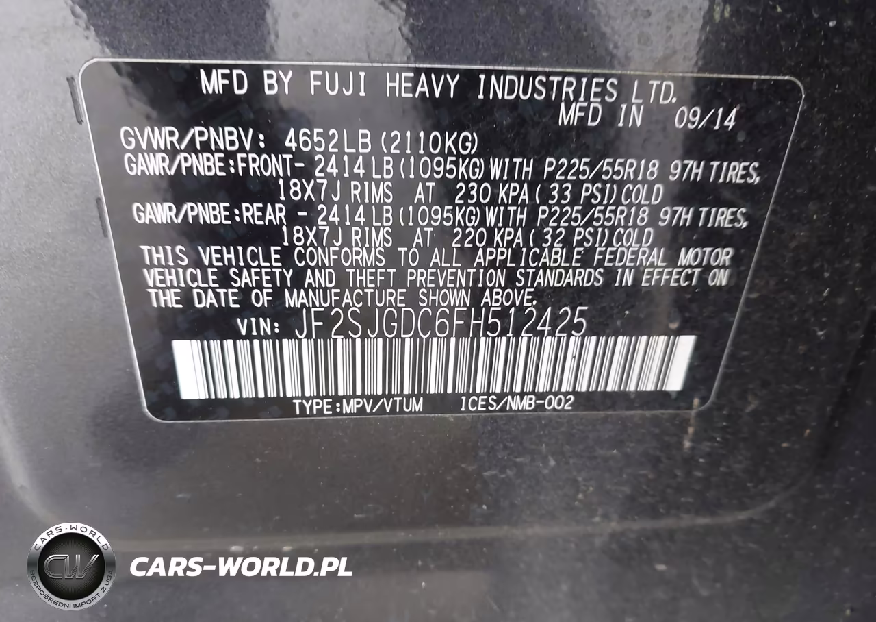 2015 Subaru Forester 2.0Xt Premium VIN:JF2SJGDC6FH512425 - 9