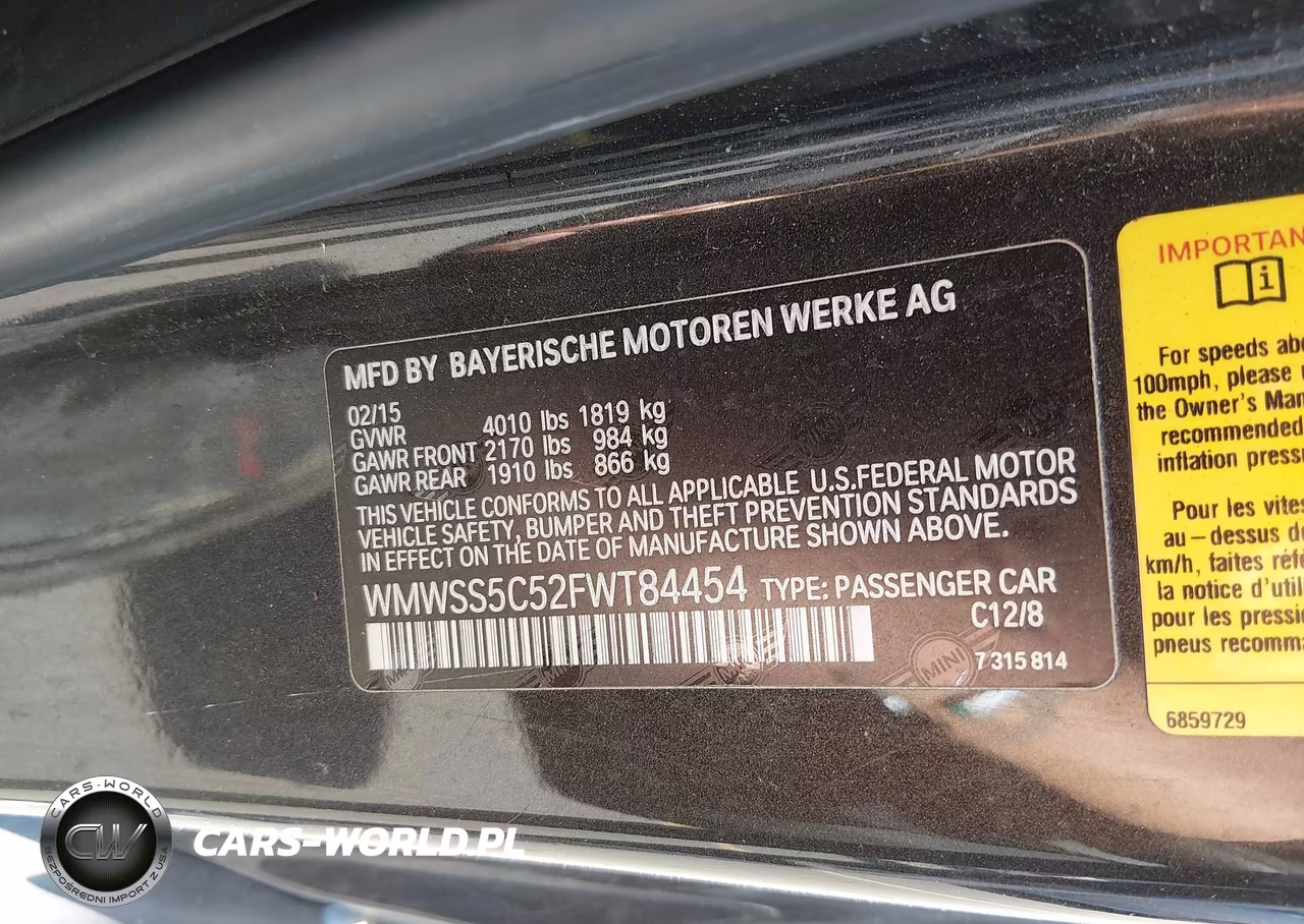 2015 Mini Paceman Cooper S VIN:WMWSS5C52FWT84454 - 9