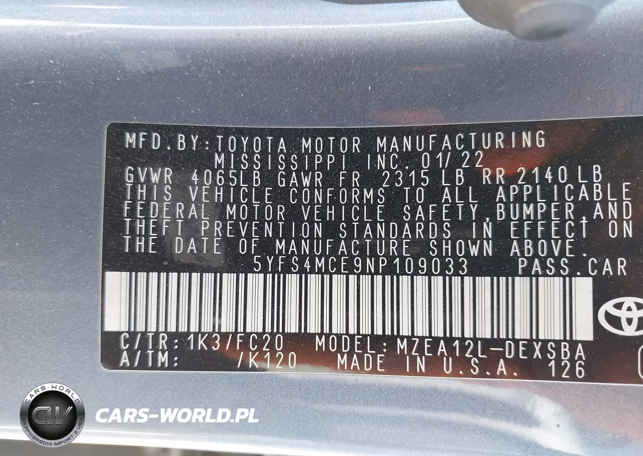 2022 Toyota Corolla Se VIN:5YFS4MCE9NP109033 - 9