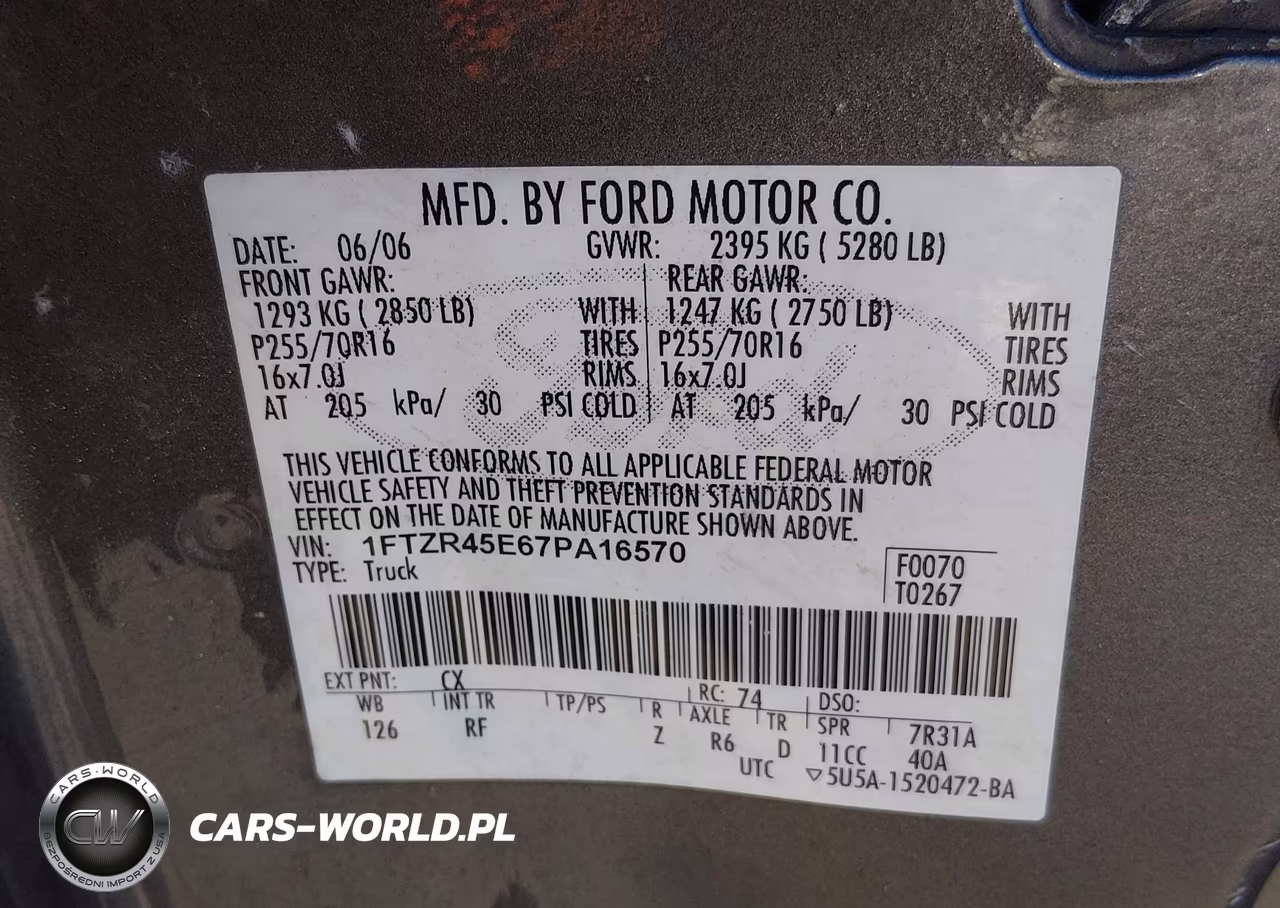 2007 Ford Ranger Fx4 Level Ii-Fx4 Off-Road-Sport-Xlt VIN:1FTZR45E67PA16570 - 9