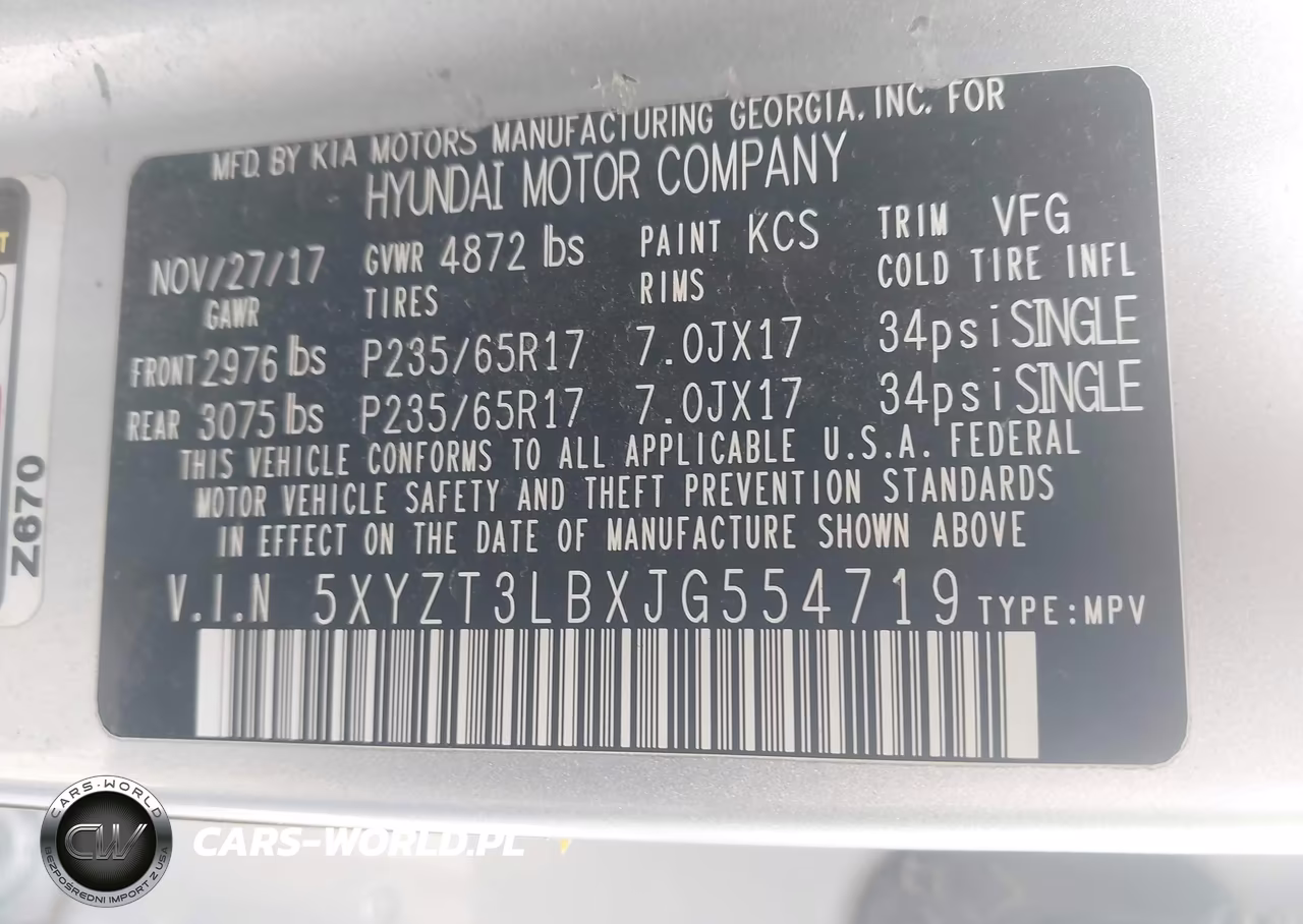 2018 Hyundai Santa Fe Sport 2.4L VIN:5XYZT3LBXJG554719 - 9