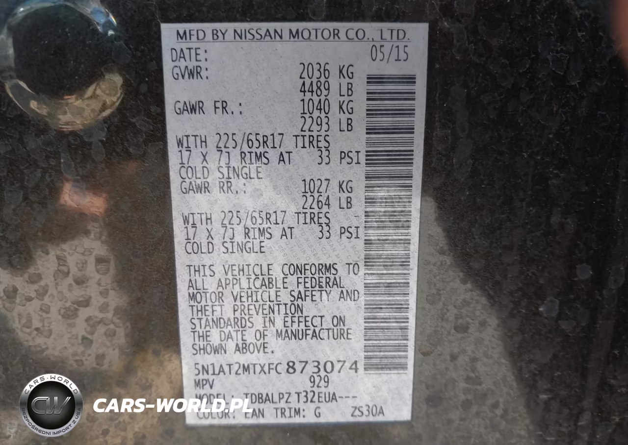 2015 Nissan Rogue S VIN:5N1AT2MTXFC873074 - 9