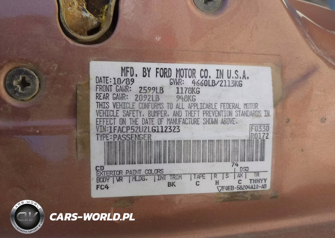 1990 Ford Taurus Gl VIN:1FACP52U2LG112323 - 9