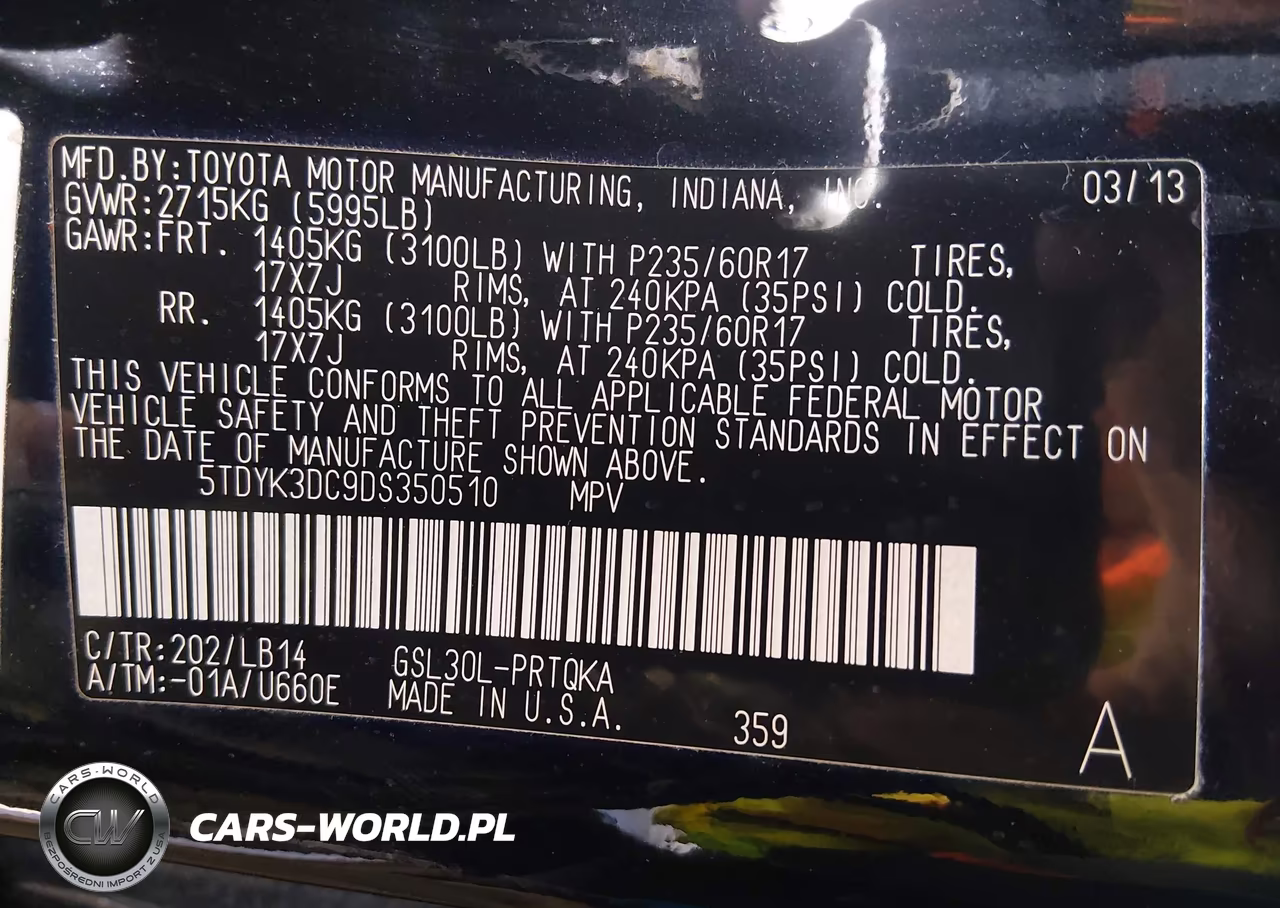 2013 Toyota Sienna Xle V6 7 Passenger Auto Access Seat-Xle V6 8 Passenger VIN:5TDYK3DC9DS350510 - 9