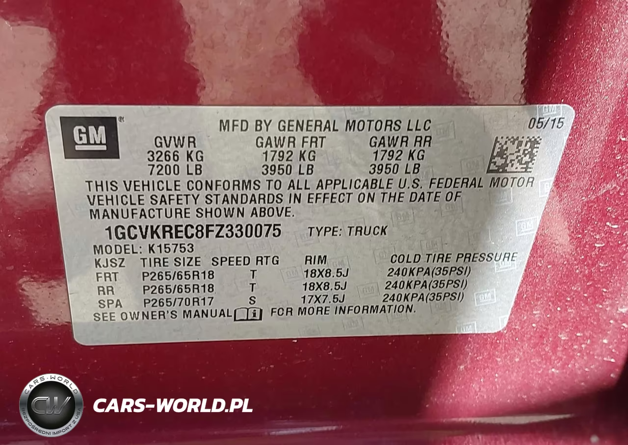 2015 Chevrolet Silverado 1500 2Lt VIN:1GCVKREC8FZ330075 - 9