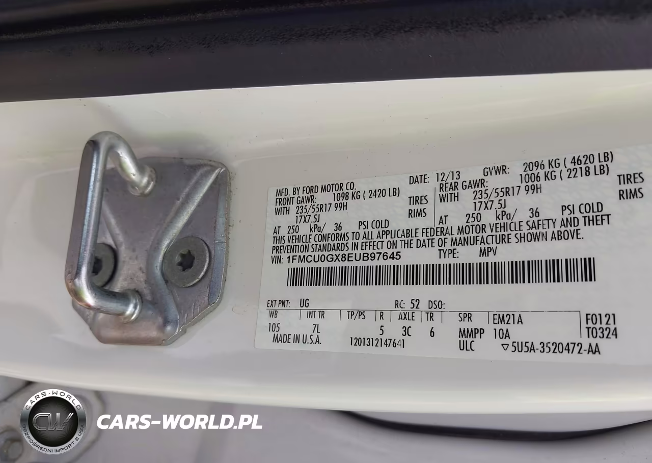 2014 Ford Escape Se VIN:1FMCU0GX8EUB97645 - 9