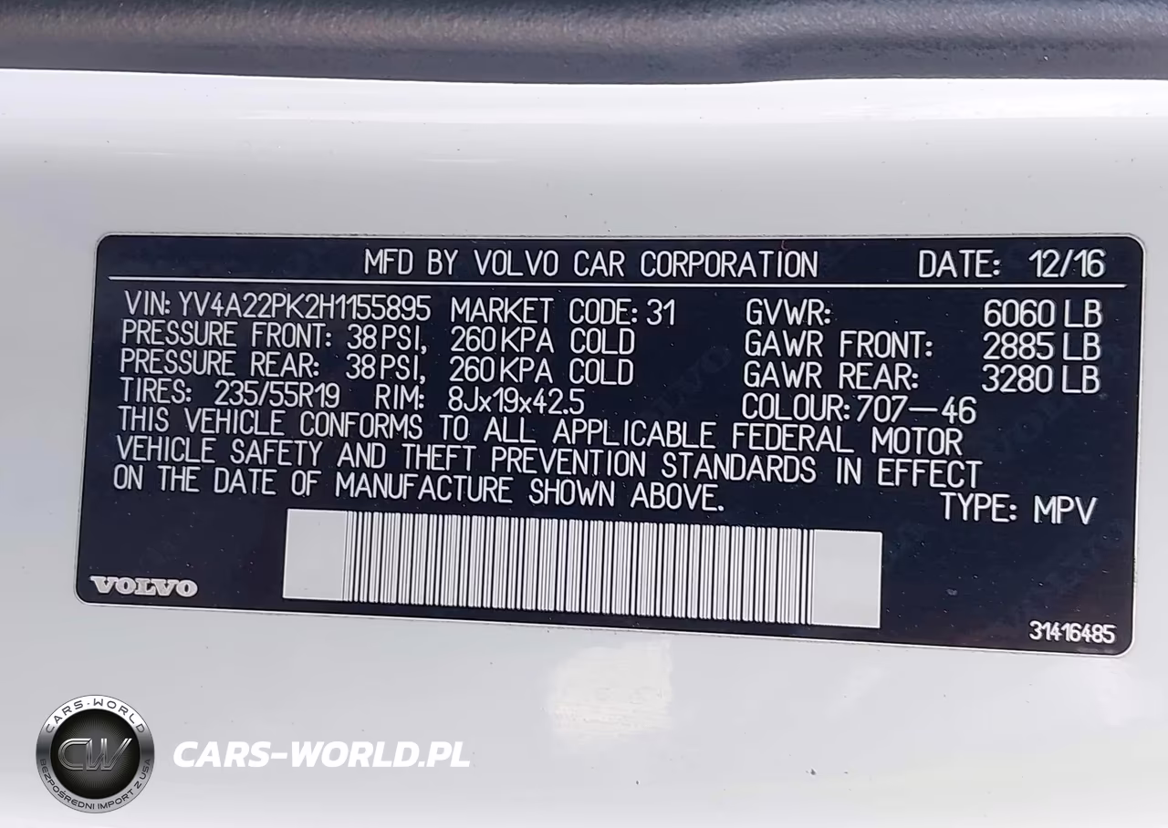 2017 Volvo Xc90 T6 Momentum VIN:YV4A22PK2H1155895 - 9