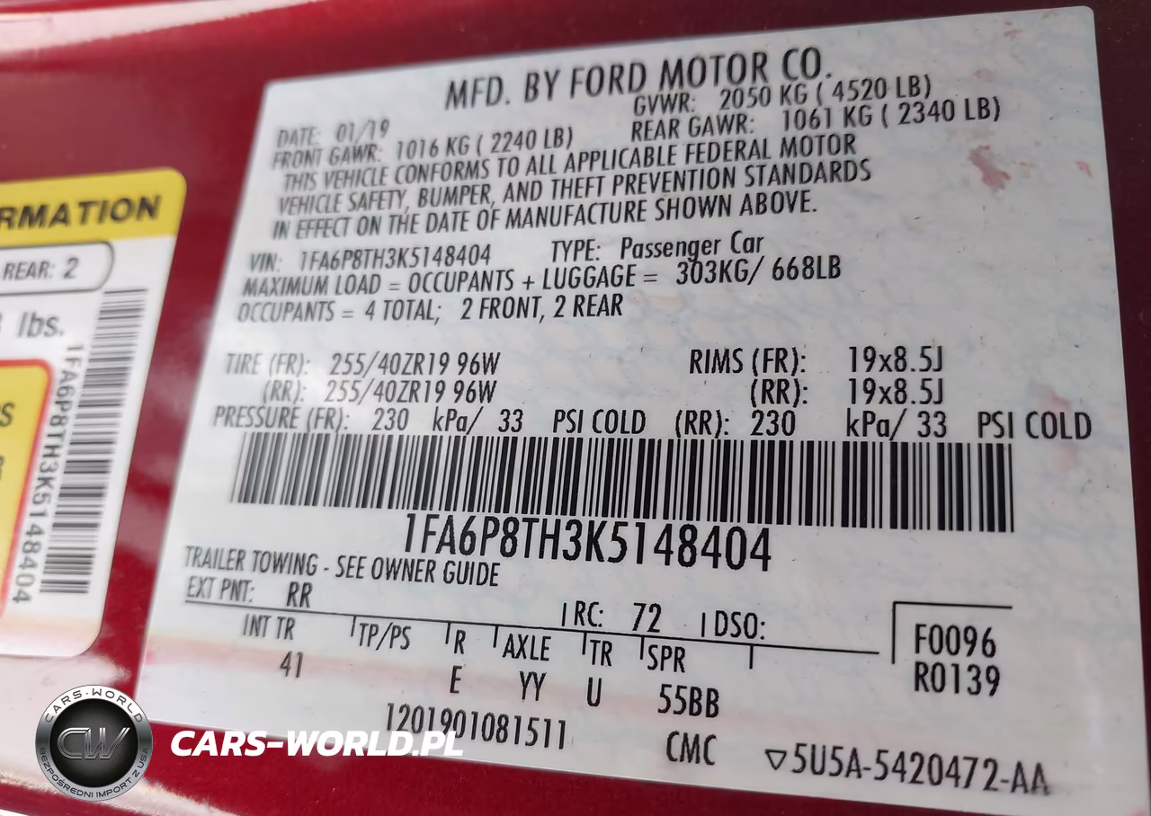 2019 Ford Mustang Ecoboost Premium VIN:1FA6P8TH3K5148404 - 9