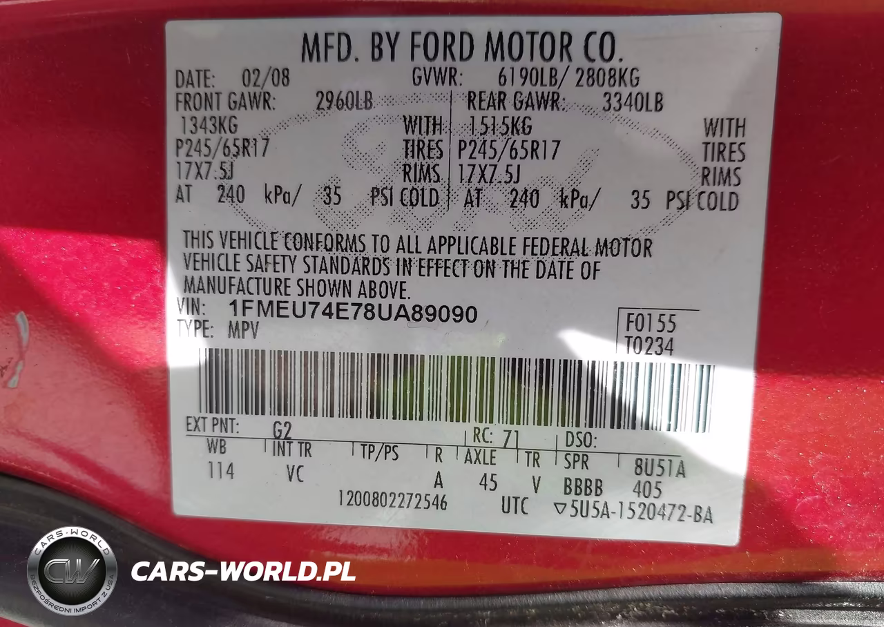 2008 Ford Explorer Eddie Bauer VIN:1FMEU74E78UA89090 - 9