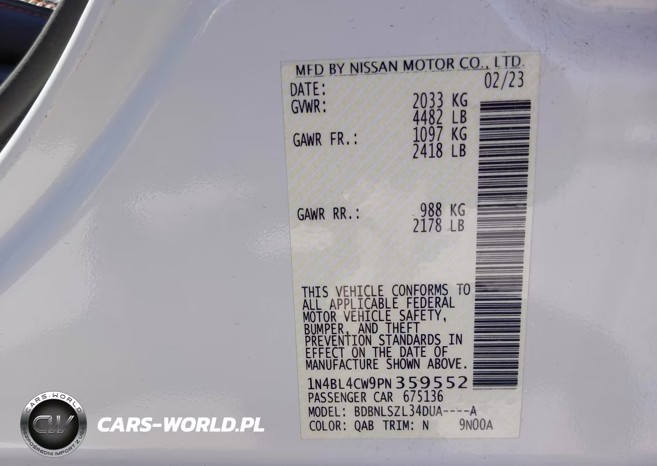 2023 Nissan Altima Sr Intelligent Awd VIN:1N4BL4CW9PN359552 - 9