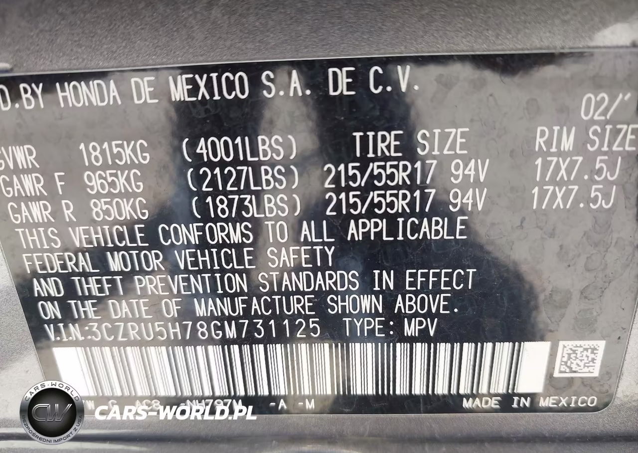 2016 Honda Hr-V Ex-L VIN:3CZRU5H78GM731125 - 9