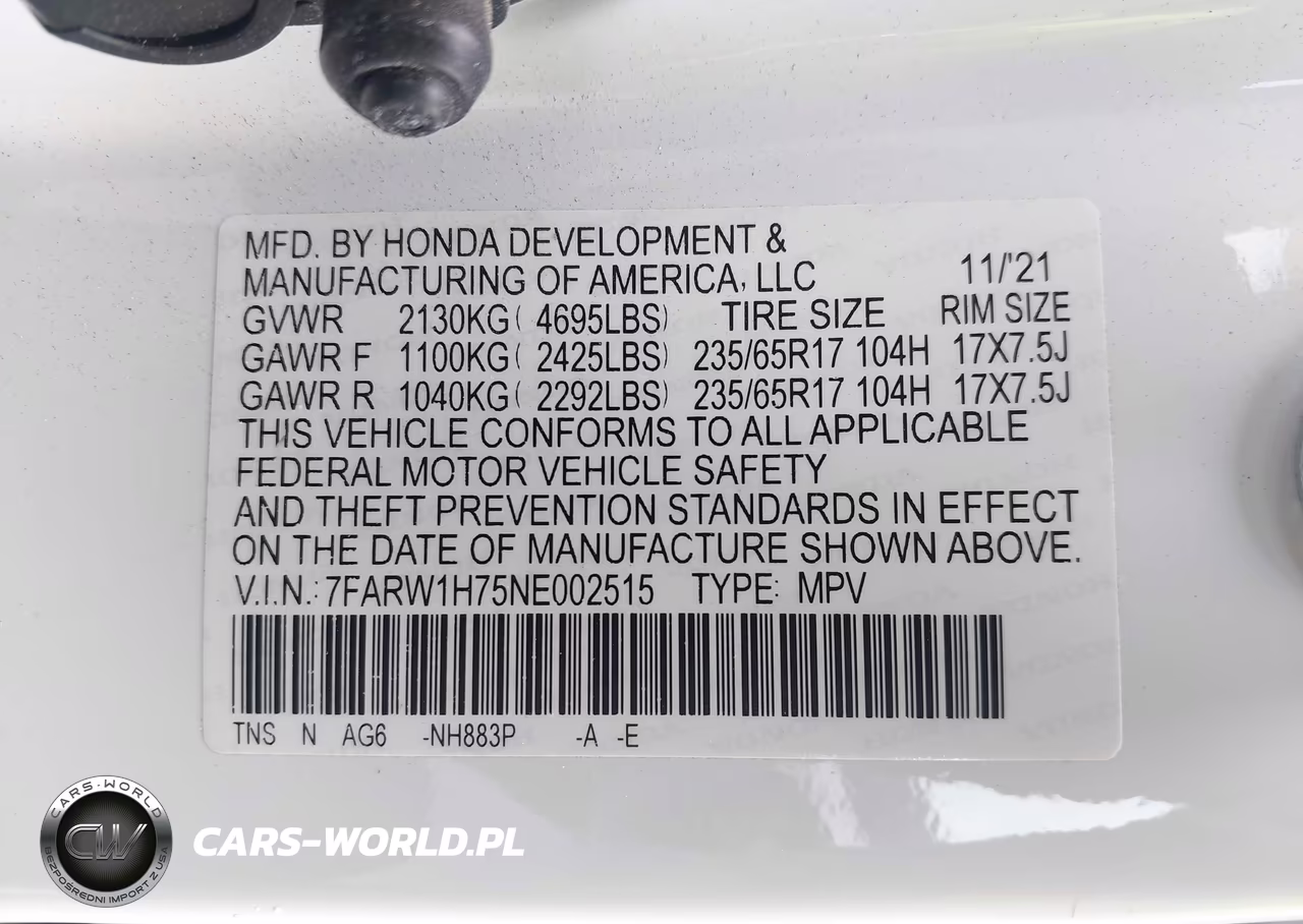 2022 Honda Cr-V 2Wd Special Edition VIN:7FARW1H75NE002515 - 9