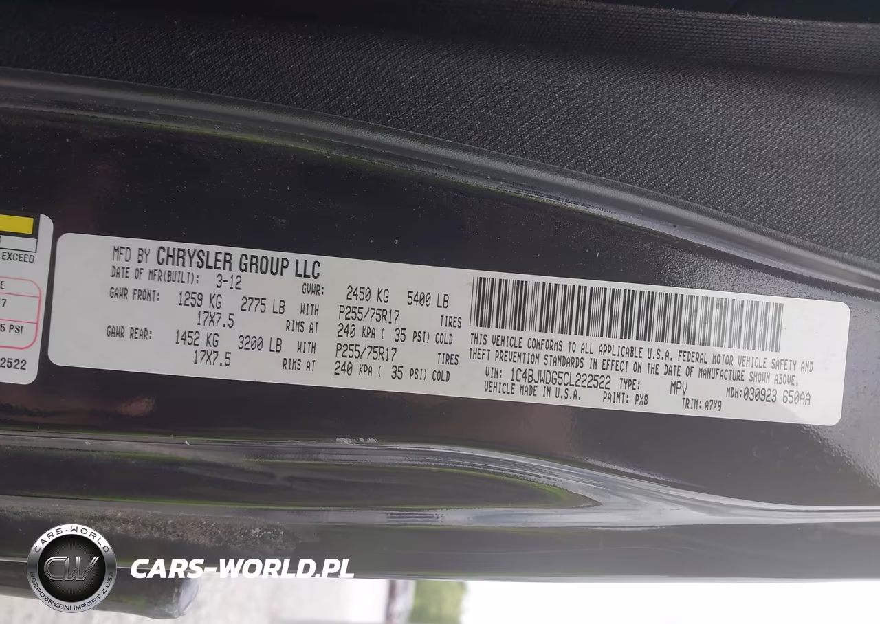 2012 Jeep Wrangler Unlimited Sport VIN:1C4BJWDG5CL222522 - 9