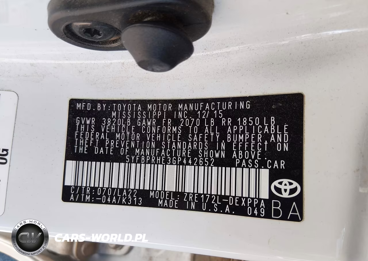 2016 Toyota Corolla Le Eco Premium VIN:5YFBPRHE3GP442652 - 9