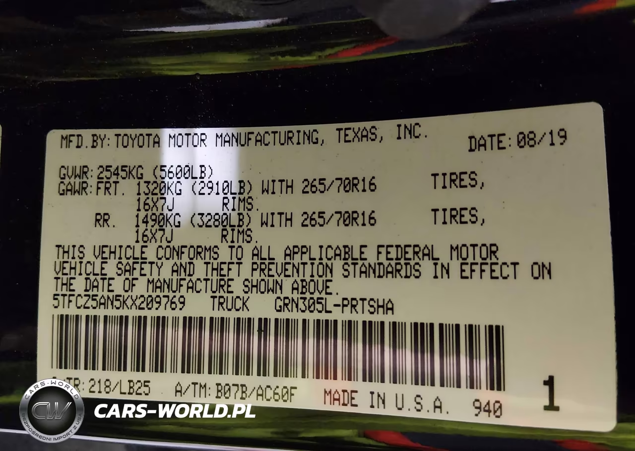 2019 Toyota Tacoma Trd Pro VIN:5TFCZ5AN5KX209769 - 9