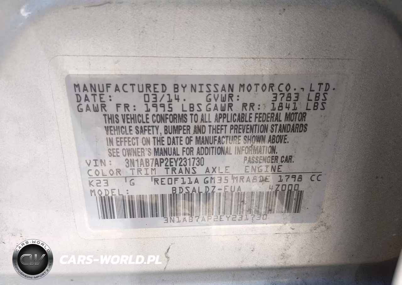 2014 Nissan Sentra Fe+ S-Fe+ Sv-S-Sl-Sr-Sv VIN:3N1AB7AP2EY231730 - 9