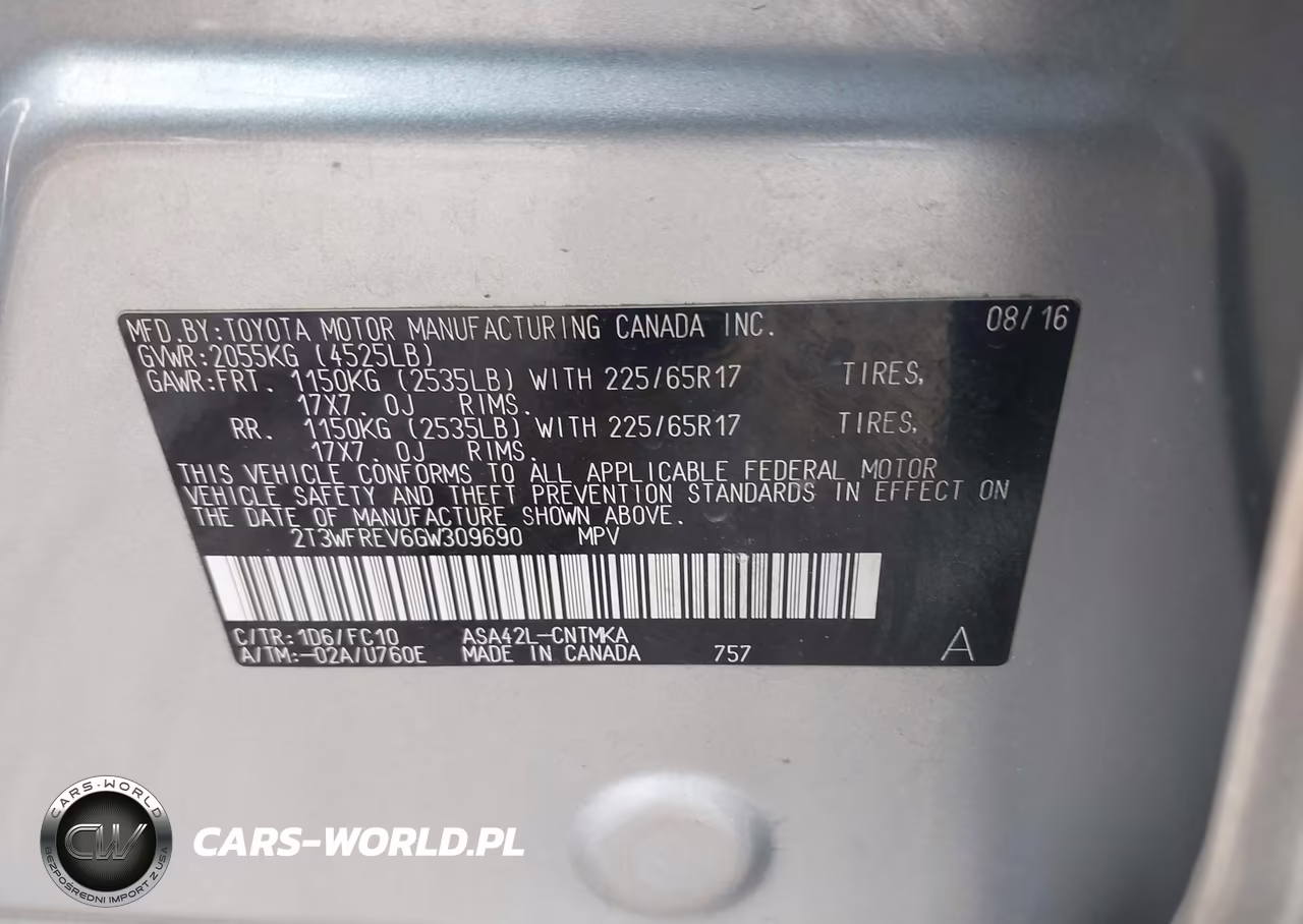 2016 Toyota Rav4 Xle VIN:2T3WFREV6GW309690 - 9