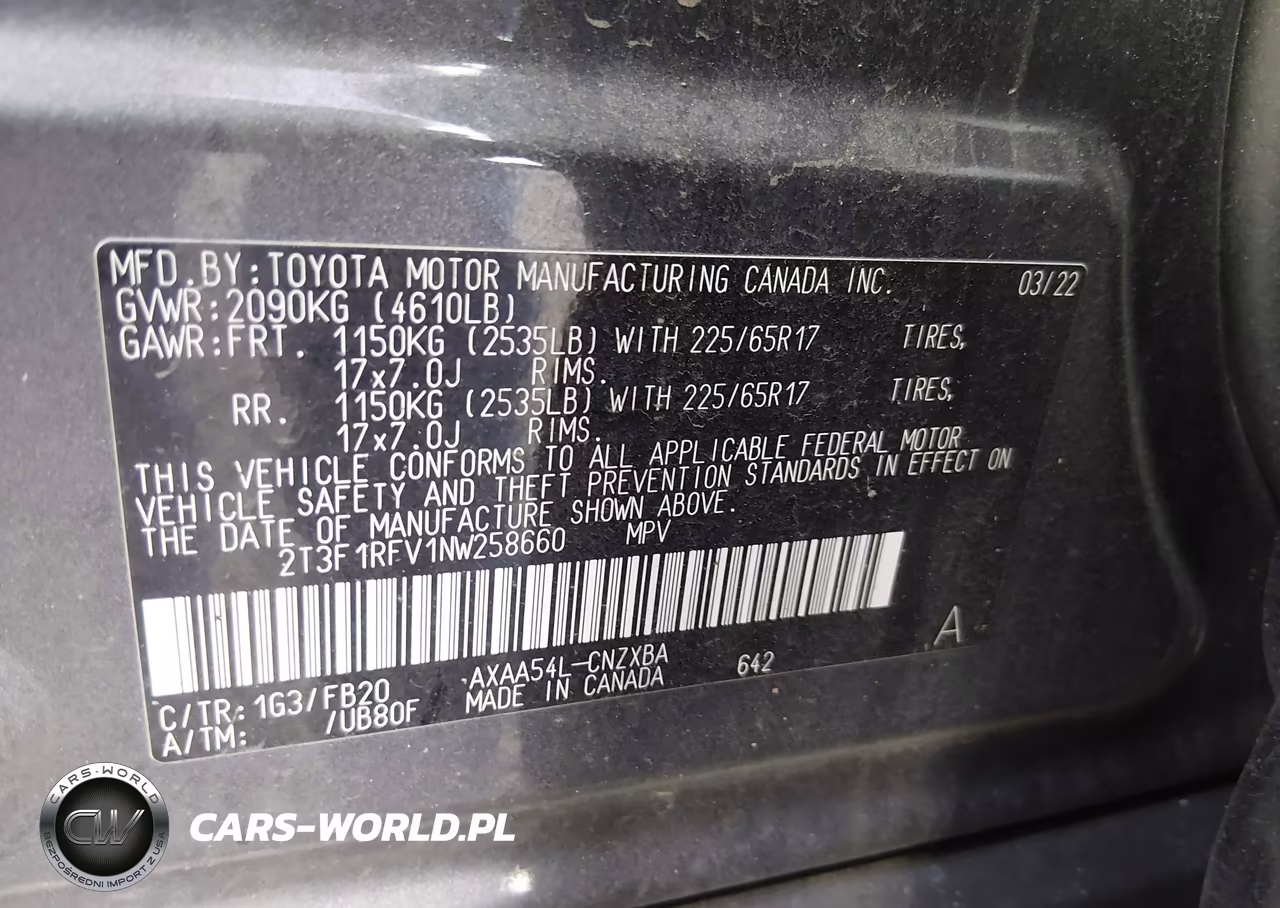 2022 Toyota Rav4 Le VIN:2T3F1RFV1NW258660 - 9