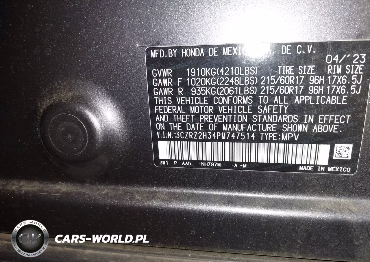 2023 Honda Hr-V Awd Lx VIN:3CZRZ2H34PM747514 - 9