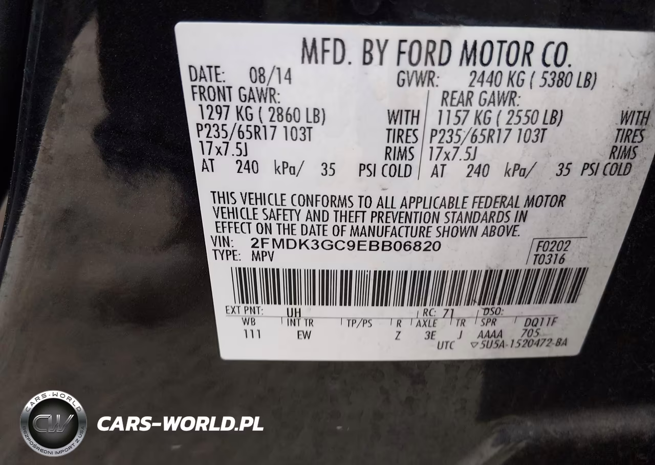 2014 Ford Edge Se VIN:2FMDK3GC9EBB06820 - 9