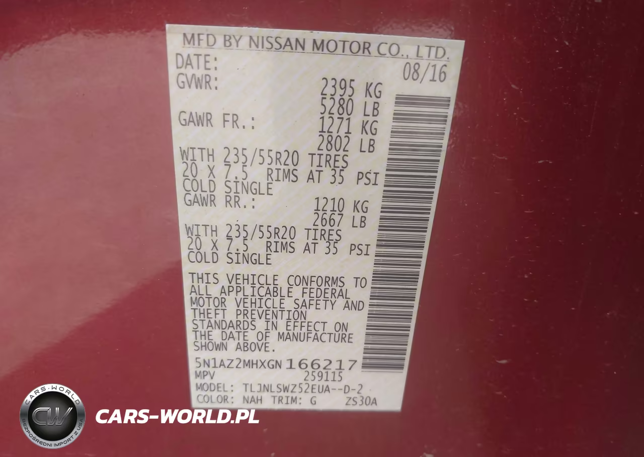 2016 Nissan Murano Platinum VIN:5N1AZ2MHXGN166217 - 9