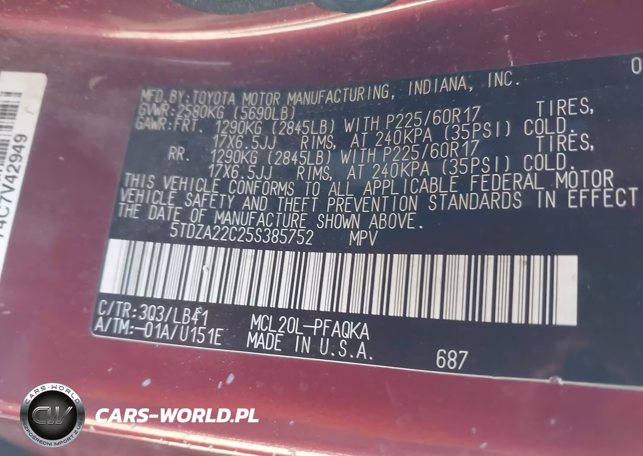 2005 Toyota Sienna Xle VIN:5TDZA22C25S385752 - 9