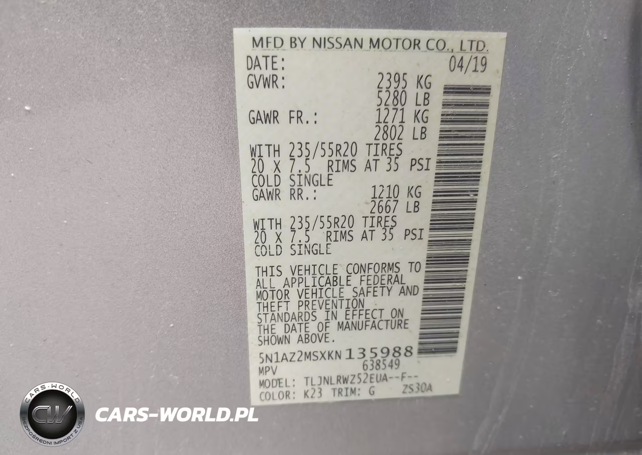2019 Nissan Murano Sl VIN:5N1AZ2MSXKN135988 - 9