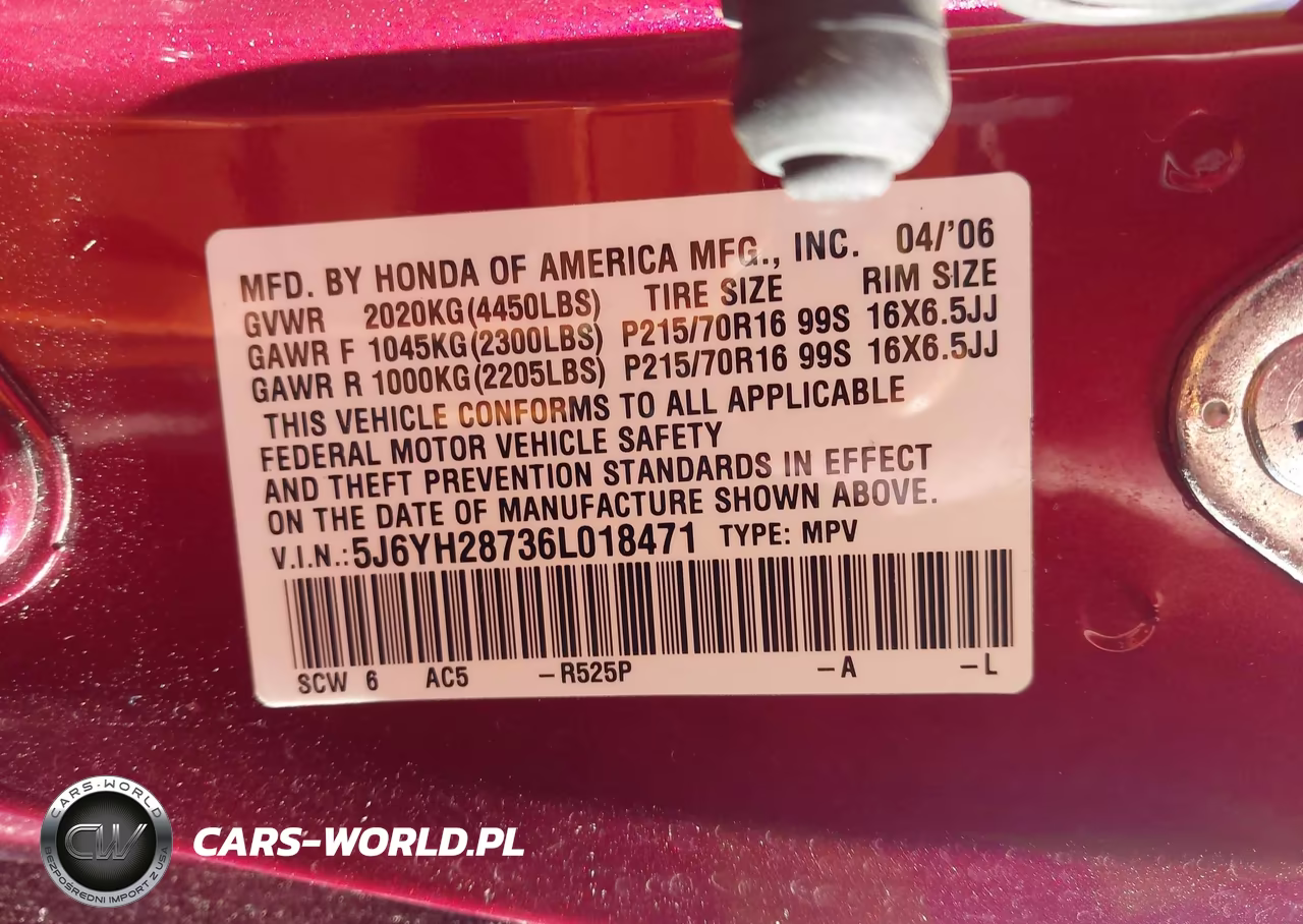 2006 Honda Element Ex-P VIN:5J6YH28736L018471 - 9
