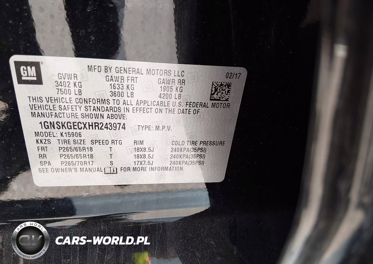2017 Chevrolet Suburban Ls VIN:1GNSKGECXHR243974 - 9