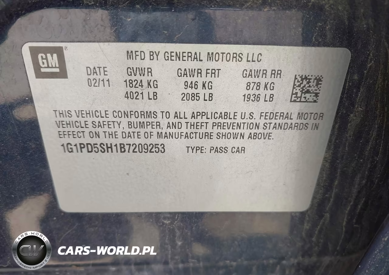 2011 Chevrolet Cruze Ls VIN:1G1PD5SH1B7209253 - 9