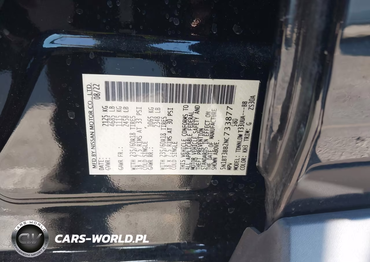 2022 Nissan Rogue Sv Intelligent Awd VIN:5N1BT3BB2NC733877 - 9