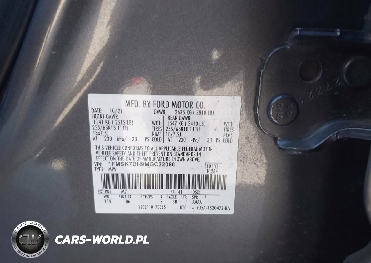 2021 Ford Explorer Xlt VIN:1FMSK7DH9MGC32066 - 9