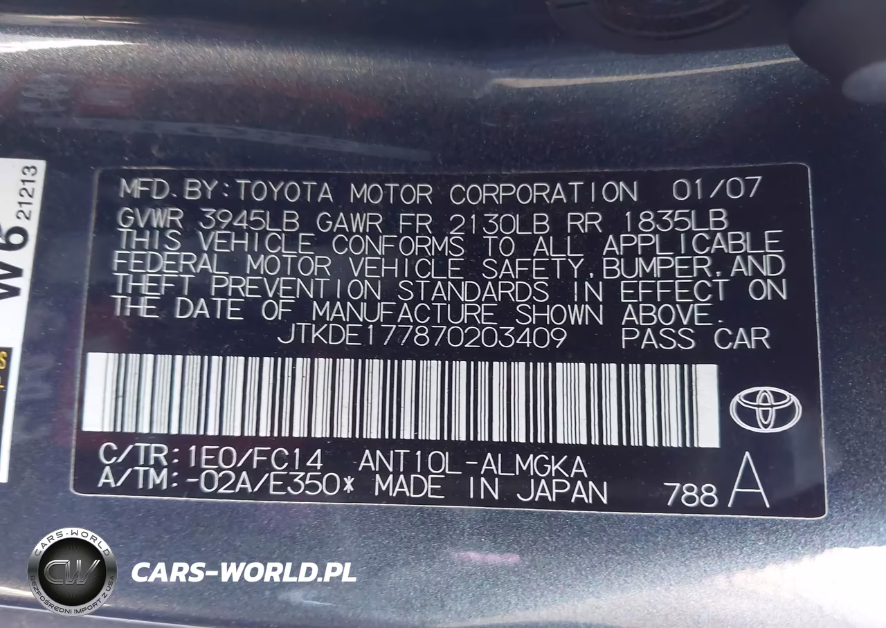 2007 Scion Tc VIN:JTKDE177870203409 - 9
