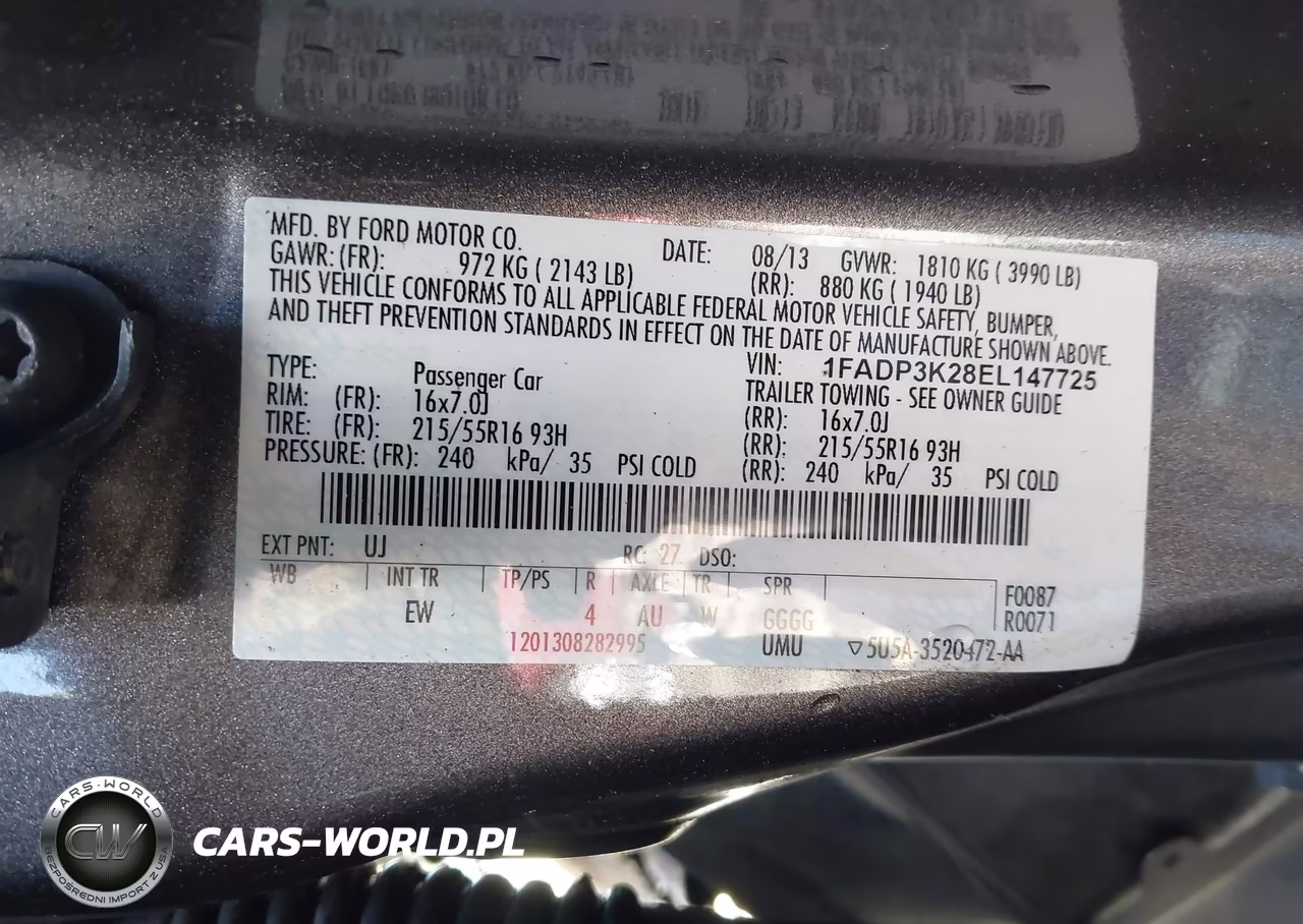 2014 Ford Focus Se VIN:1FADP3K28EL147725 - 9