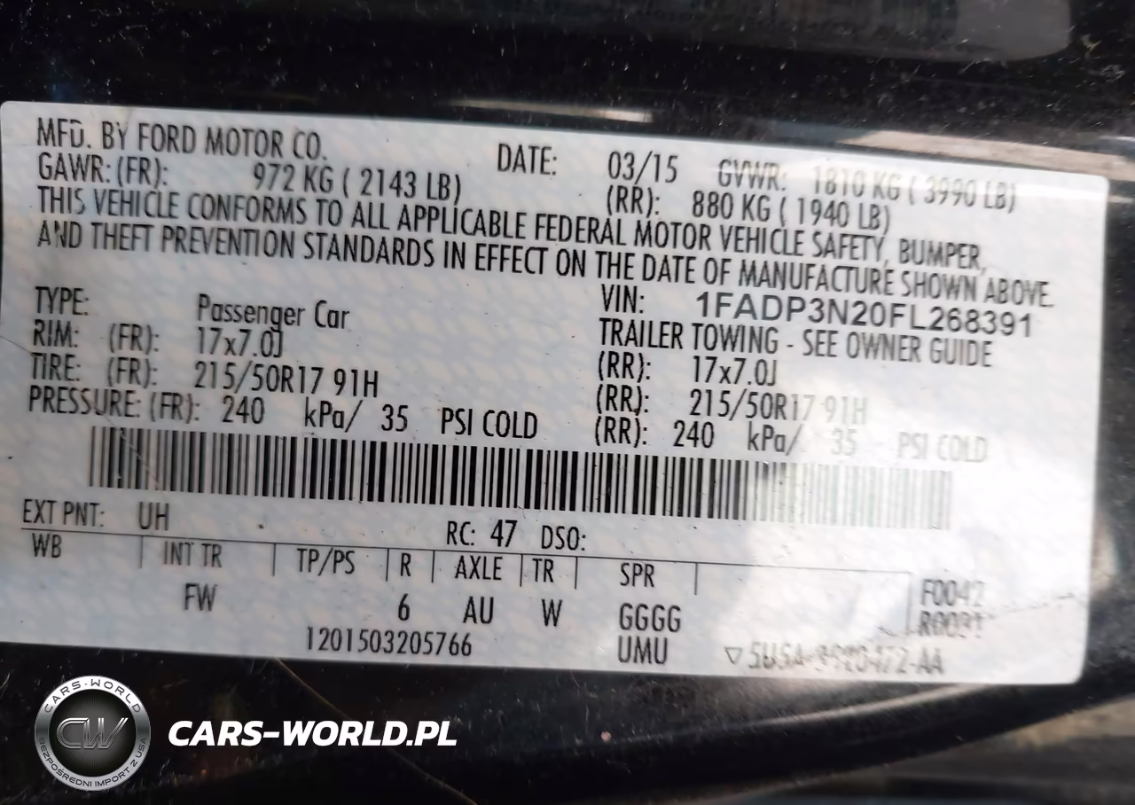 2015 Ford Focus Titanium VIN:1FADP3N20FL268391 - 9