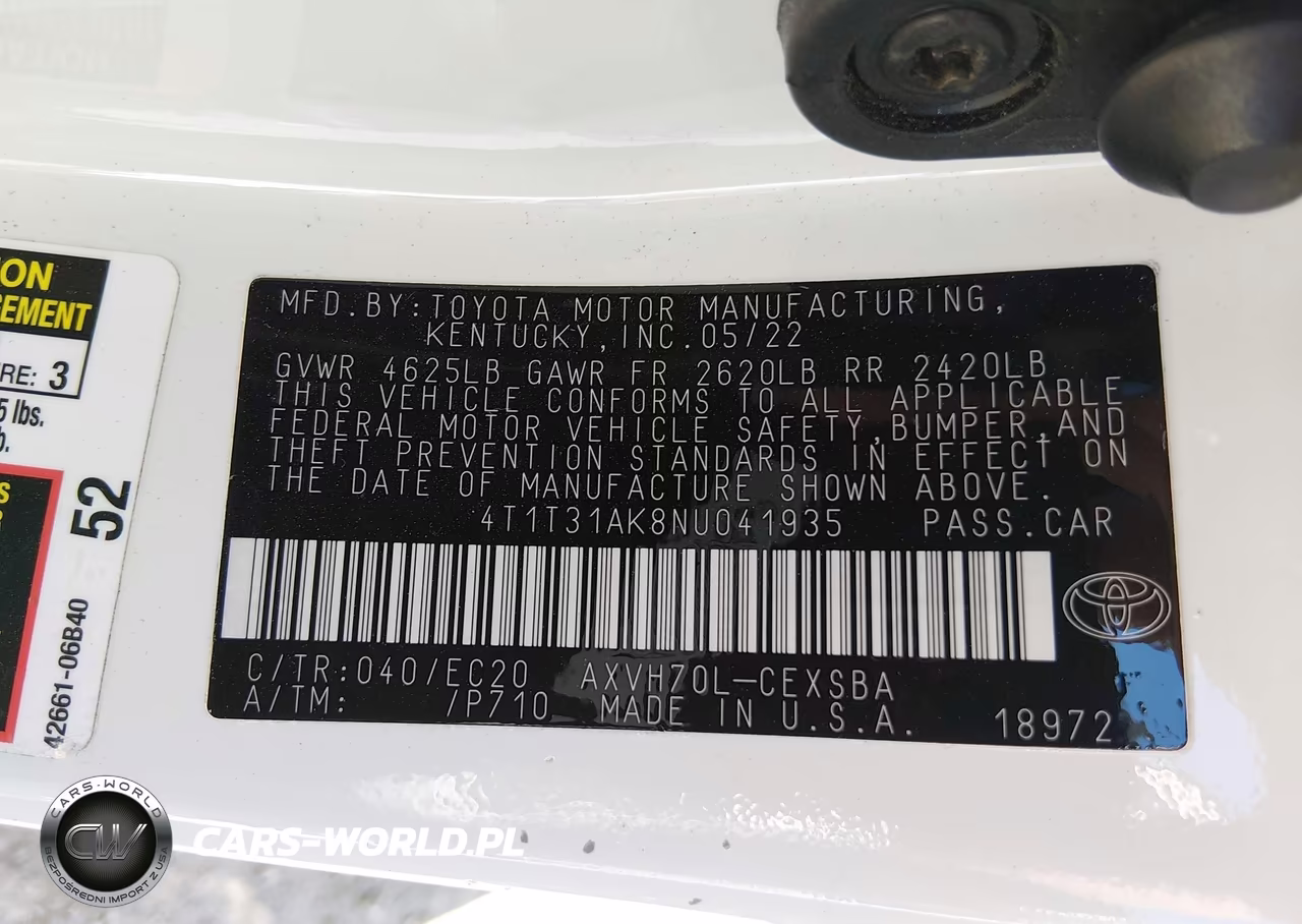 2022 Toyota Camry Nightshade Edition Hybrid VIN:4T1T31AK8NU041935 - 9