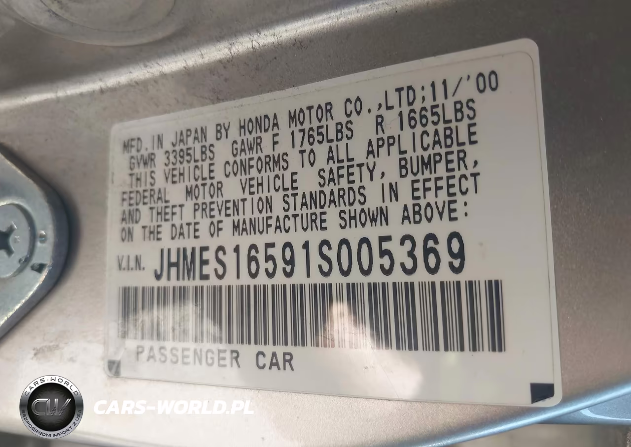 2001 Honda Civic Lx VIN:JHMES16591S005369 - 9