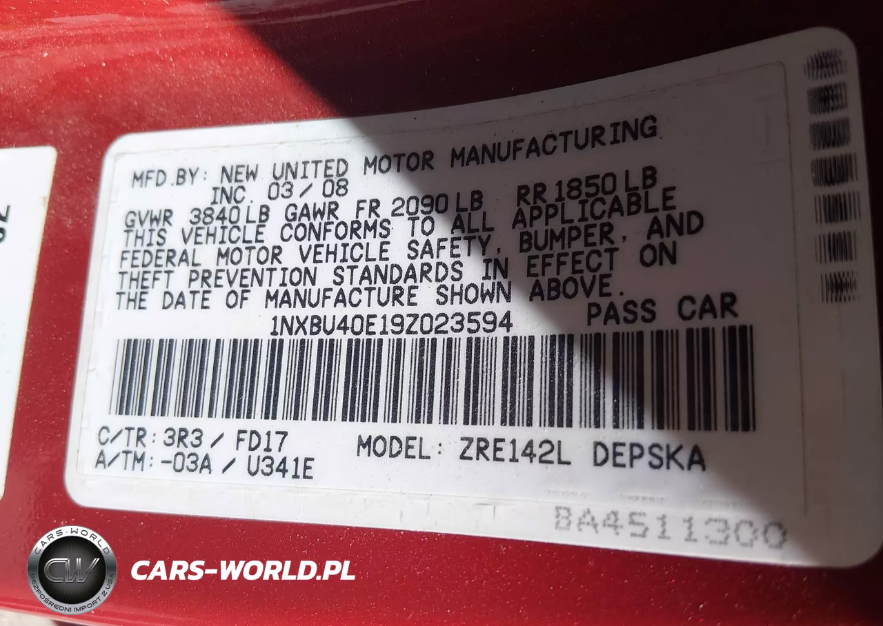 2009 Toyota Corolla S VIN:1NXBU40E19Z023594 - 9