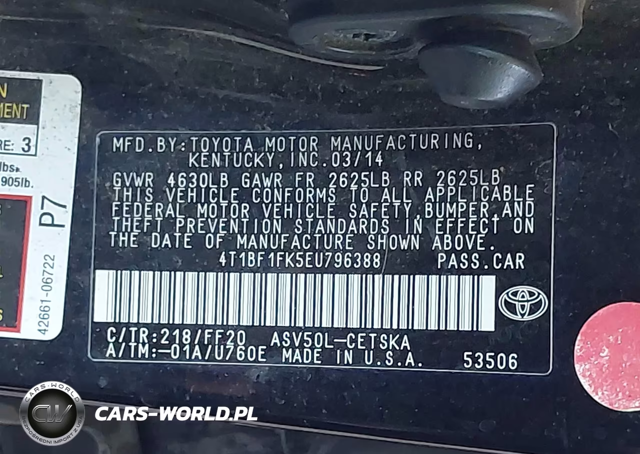 2014 Toyota Camry Se VIN:4T1BF1FK5EU796388 - 9